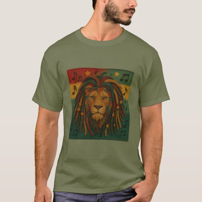 Modern Jamaica Rasta Lion  T-Shirt (Front)