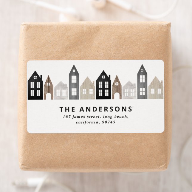 Modern Japan Christmas Nordic houses holiday Label (Insitu)
