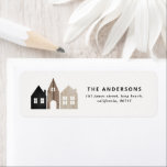Modern Japan Christmas Nordic houses holiday  Label<br><div class="desc">Modern Japan Christmas Nordic houses holiday return address labels</div>