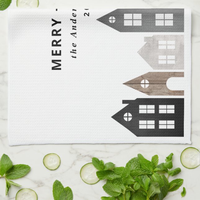 Modern Japan Christmas Nordic houses stylish home Kitchen Towel (Folded)