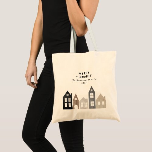 Modern Japan Christmas Nordic houses stylish Tote Bag