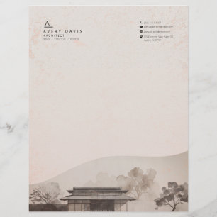 Modern Japandi Architect Letterhead