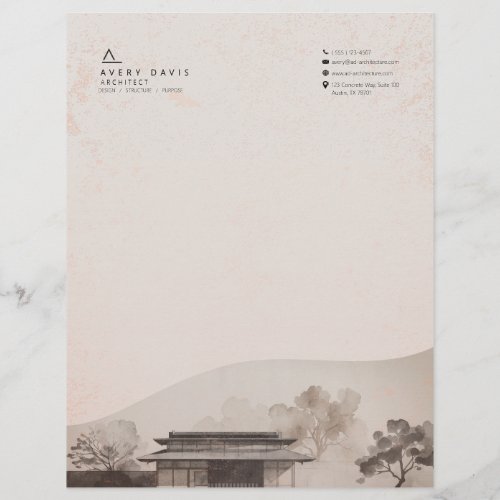 Modern Japandi Architect Letterhead
