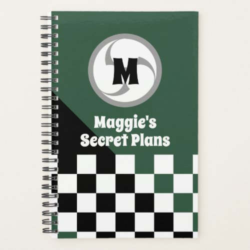 Modern Japanese Checker and Symbol Monogram Planner