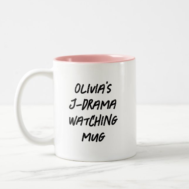 Modern Japanese Drama Personalized Jdrama Watching Two-Tone Coffee Mug (Left)