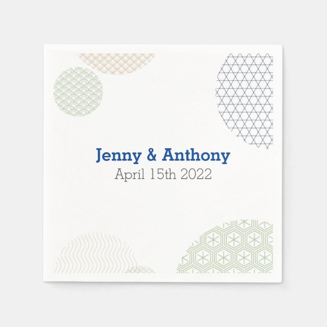 Modern Japanese Paper Pattern Napkins (Front)