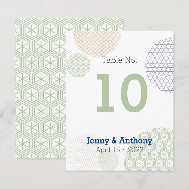 Modern Japanese Paper Pattern Note Card (Front/Back)