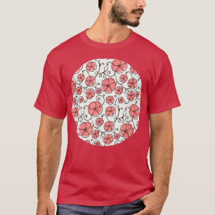Modern Japanese Sakura Flowers Pattern T-Shirt