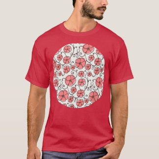 Modern Japanese Sakura Flowers Pattern  T-Shirt