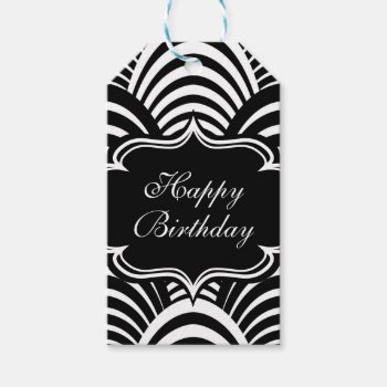 Modern Jazz Age Elegant Black And White 1920s Gift Tags by VillageDesign at Zazzle