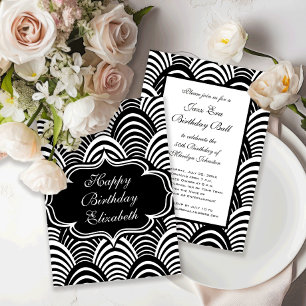 Modern Jazz Age Elegant Black and White 1920s Invitation