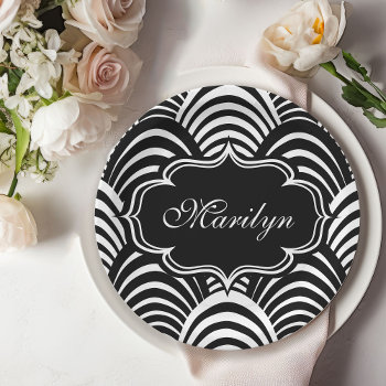 Modern Jazz Age Elegant Black And White 1920s Paper Plates by VillageDesign at Zazzle
