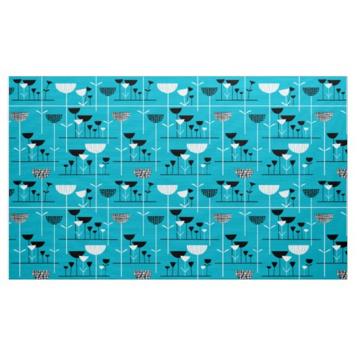 Modern Jazz - Aqua Blue 00b2ca Fabric