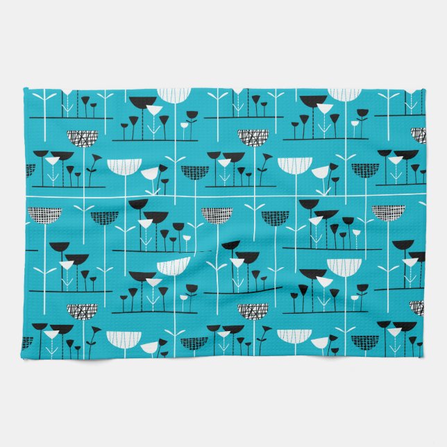 Modern Jazz - Blue 00b2ca Towel (Horizontal)