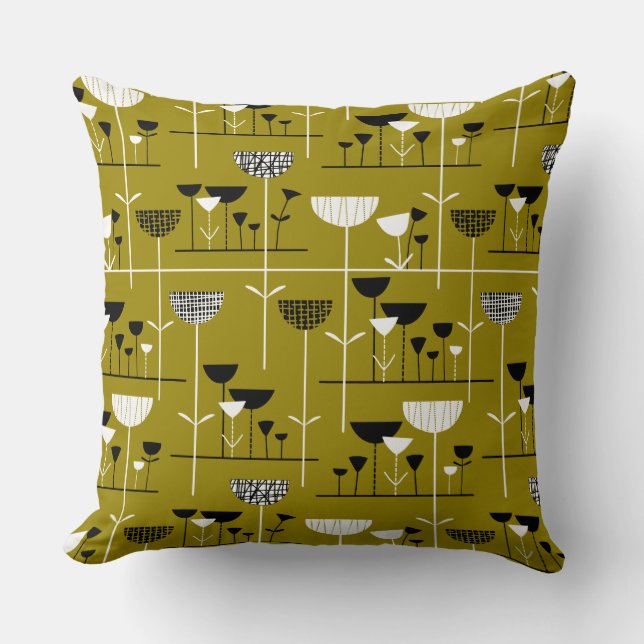 Modern Jazz - Gold Brown 988501 Throw Pillow (Front)