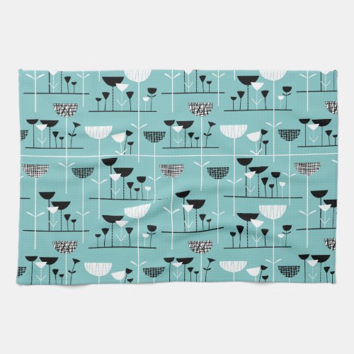 Modern Jazz _ Light Blue 80C6C6 Kitchen Towel