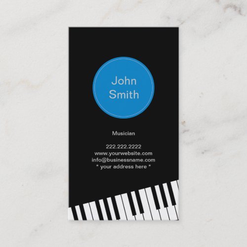 Modern Jazz Pianist/Musician Business Card