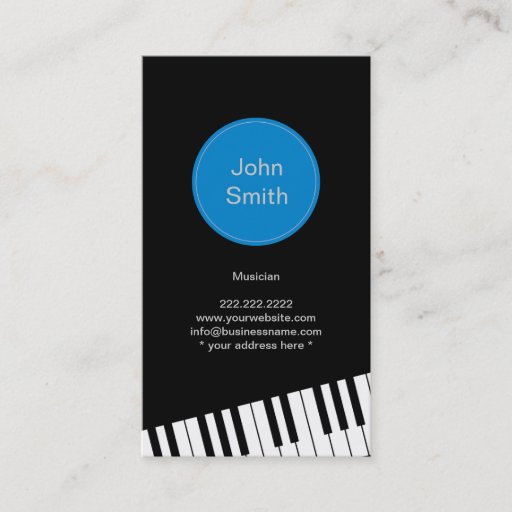 Customizable Modern Jazz Pianist/Musician Business Card