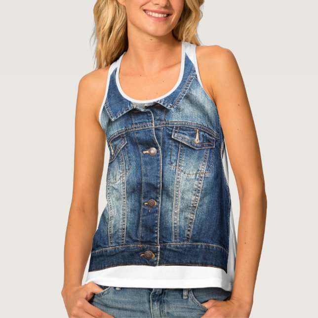 Modern jeans fabric Photography blue vest (Front)