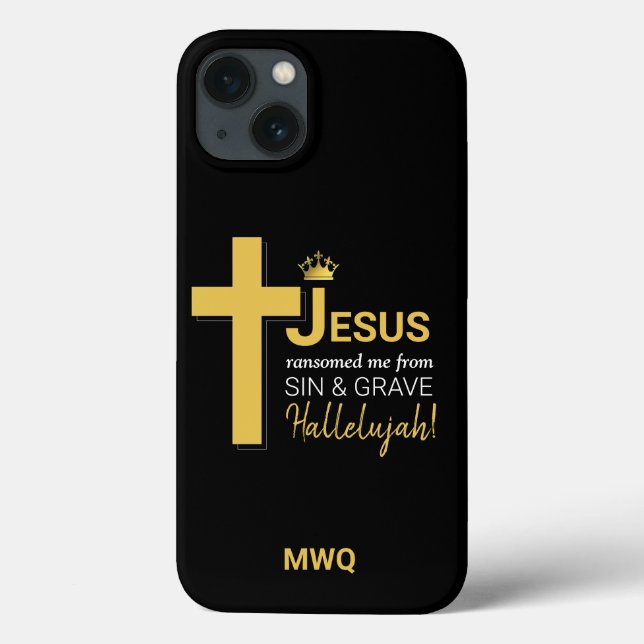 Modern JESUS RANSOMED ME Christian Monogram Case-Mate iPhone Case (Back)
