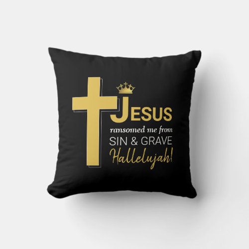 Modern JESUS RANSOMED ME Christian Throw Pillow