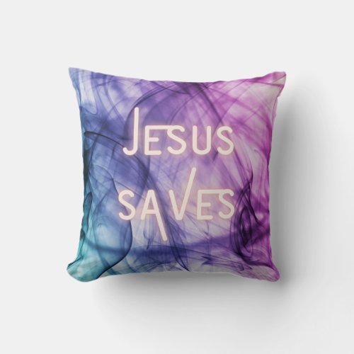 Modern Jesus Saves Throw Pillow