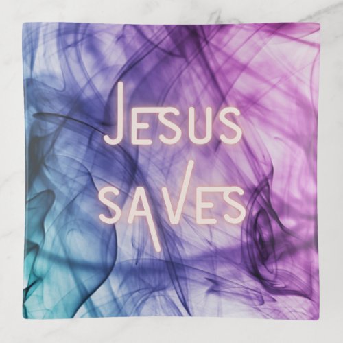Modern Jesus Saves Trinket Tray