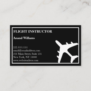 Modern Jet Airplane Flight Instructor  Business Card