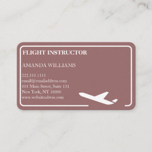 Modern Jet Airplane Flight Instructor  Business Card