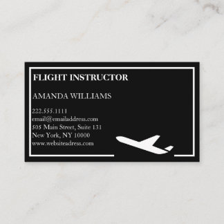 Modern Jet Airplane Flight Instructor Business Card