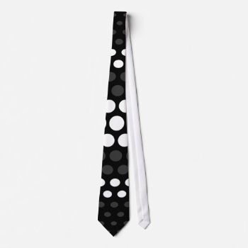Modern Jet & White Polka Dots Pattern Neck Tie by NhanNgo at Zazzle