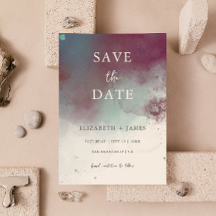Modern Jewel Tones Boho Wedding Save The Date Invitation