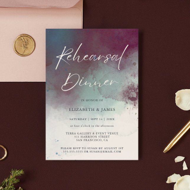 Modern Jewel Tones Wedding Rehearsal Dinner Invitation (Creator Uploaded)