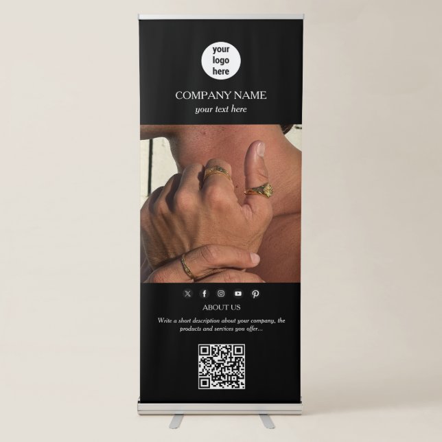 Modern Jewelry Business Promotional Advertising Retractable Banner (Front)