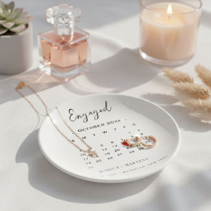 Modern Jewelry calendar Couple Engagement ring Trinket Tray