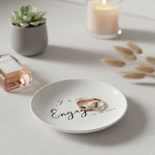Modern Jewelry Couple Engagement ring Trinket Tray