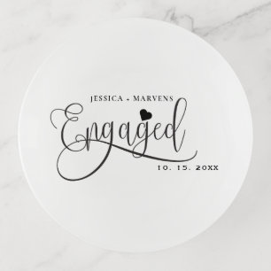 Modern Jewelry Couple Engagement ring  Trinket Tray