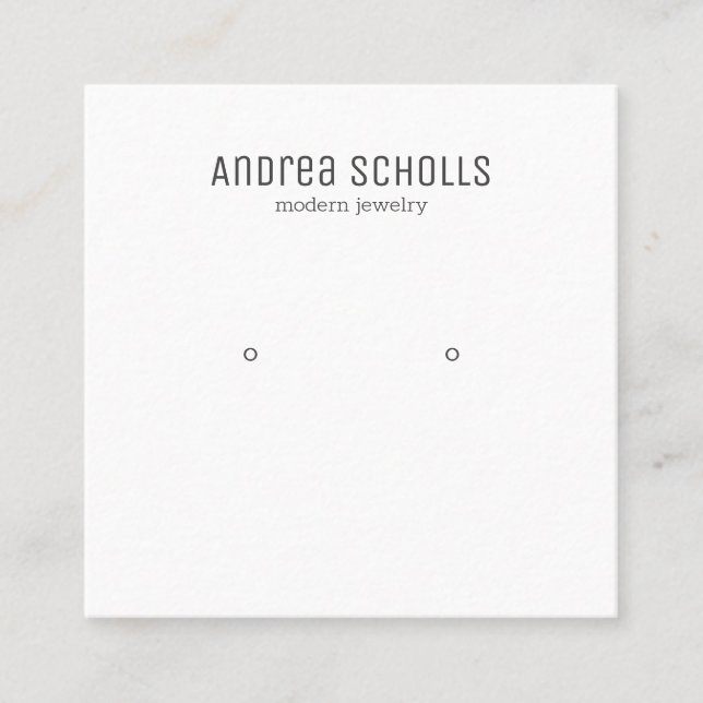Modern Jewelry  Stud Earring Earring Display Square Business Card (Front)