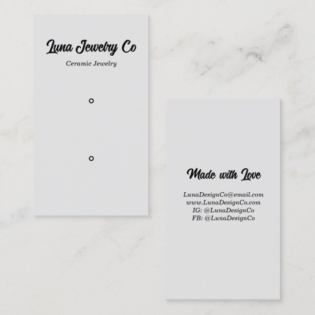 Modern Jewelry Two Pins Business Card (Front/Back)
