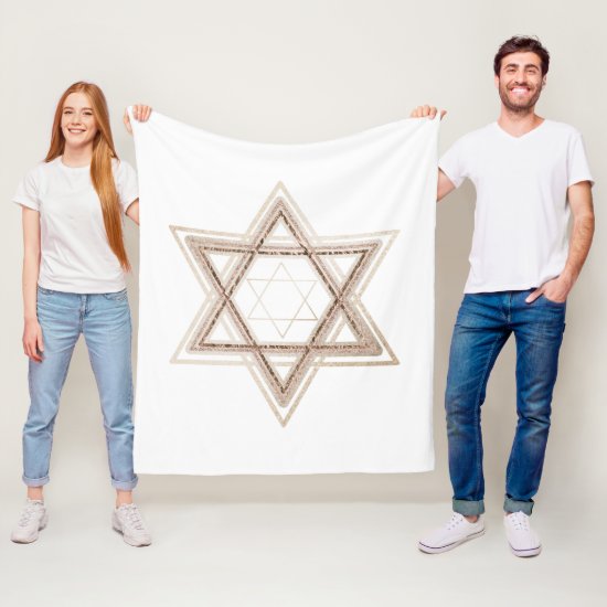 Modern Jewish Gold Star of David Simple Elegant Fleece Blanket