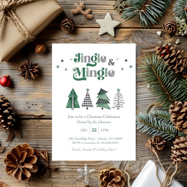 Modern Jingle and Mingle Holiday Christmas Party Invitation (Creator Uploaded)