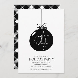 Modern Jingle & Mingle Christmas Ornament Holiday Invitation