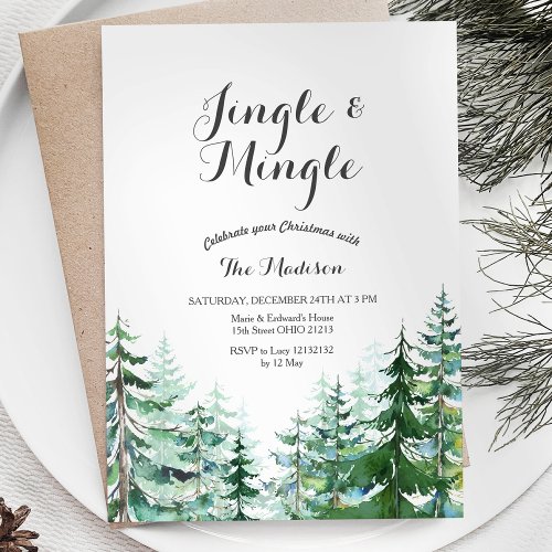 Modern Jingle  Mingle Christmas Party Invitation