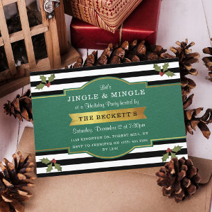 Modern Jingle & Mingle Holiday Party Invitation