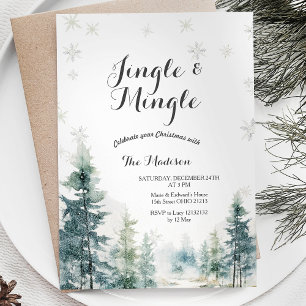 Modern Jingle & Mingle Winter Party Invitation