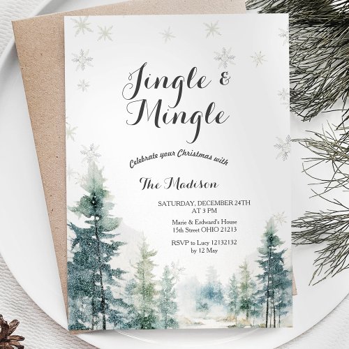 Modern Jingle  Mingle Winter Party Invitation