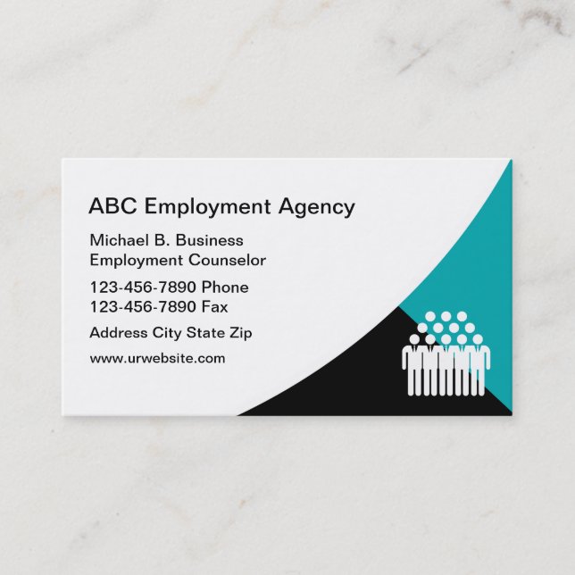 Modern Job Agency Business Cards (Front)