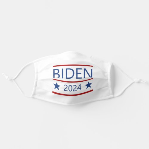 Modern Joe Biden 2024 with Patriotic Red Lines Adult Cloth Face Mask