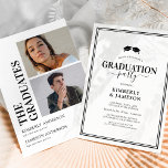 Modern Joint Graduation Party Invitations<br><div class="desc">Celebrate the two graduates with these trendy graduation party invitations featuring 2 photos of the grads,  and a modern text template that is easy to personalize.</div>