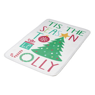 Modern Jolly Christmas Bathroom Mat
